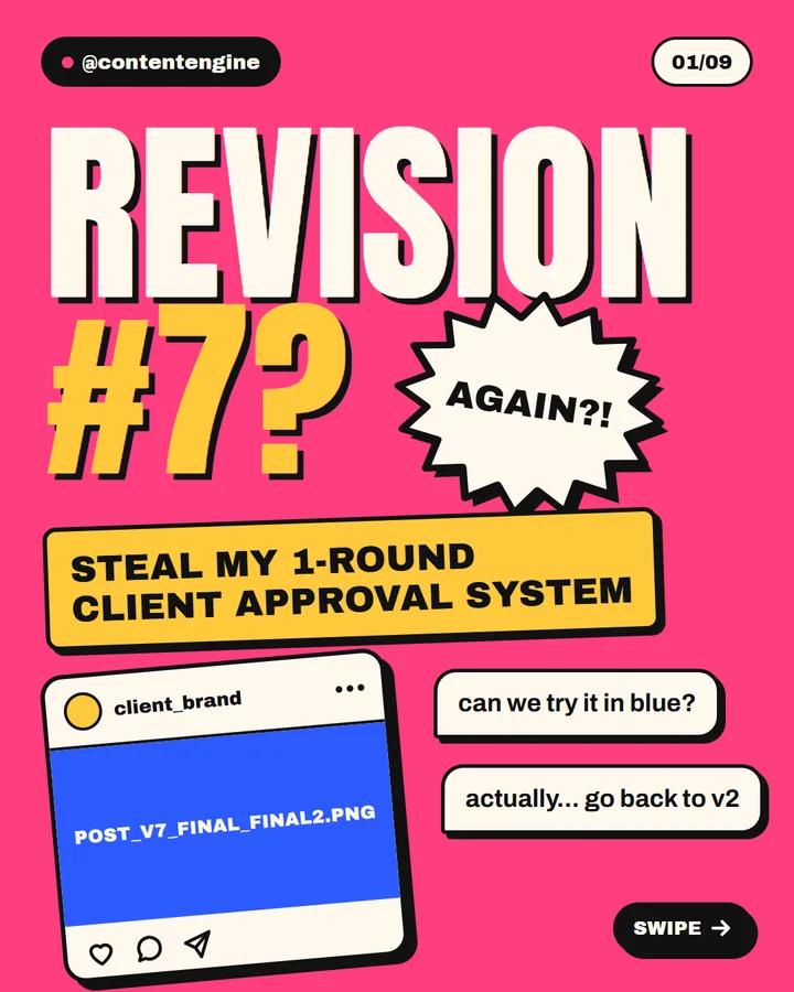 Social media manager carousel cover: revision number 7